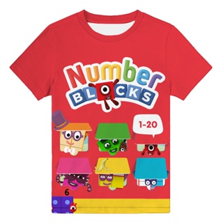 Roupas Infantis Bonecos Númeroblocks Kids Summer Fashion T-shirt Baby Boys Cartoon Manga Curta Casual Tops em Oferta na Shopee