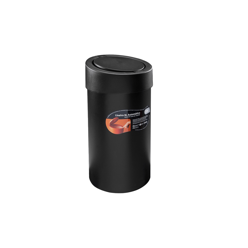 Lixeira Com Tampa Click Coza Press 9 Litros Preto em Oferta na Shopee