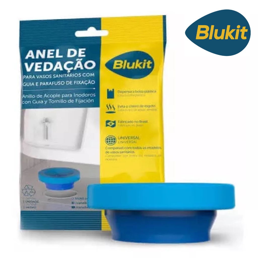 Anel De Vedação Para Vaso Sanitário Com Guia Universal Bacia Sanitária Blukit