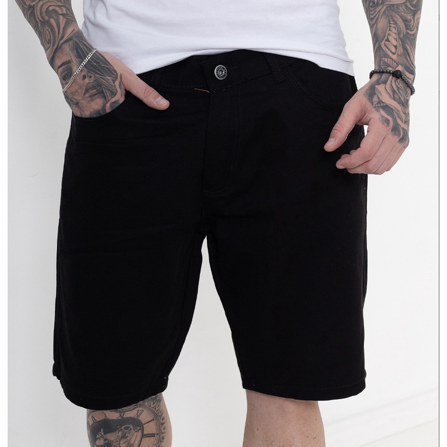 Loja de fábrica de shorts masculinos jeans pretos de alta qualidade
