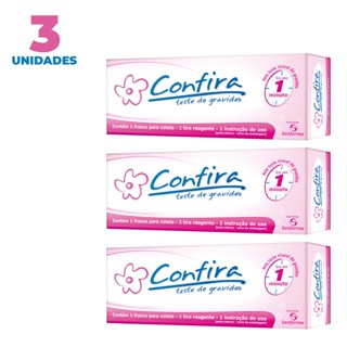 Teste De Gravidez Confira em tira (Resultado em 1 minuto) Sanfarma - Kit com 3