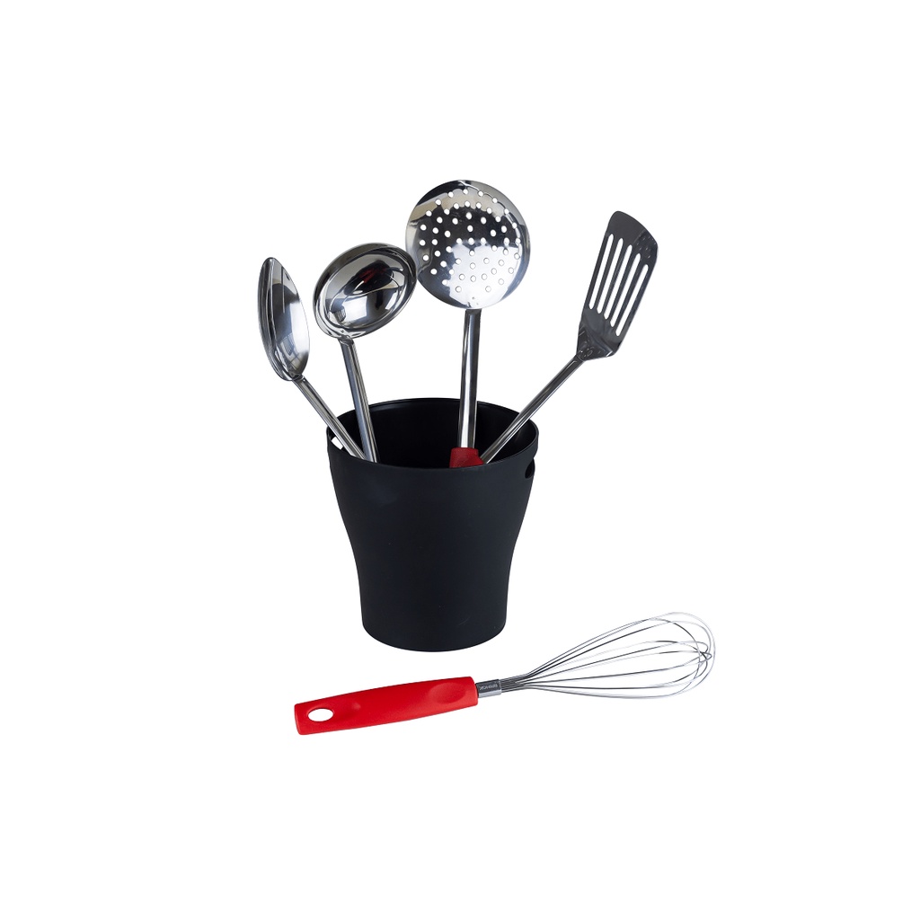 Conjunto de Utensílios para Cozinha Brinox Asti 6 Peças Vermelho