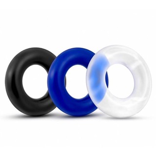 Anel Peniano Masculino Retarda Ejaculacao Prolonga Erecao Silicone Elastico Liso 3 Unidades