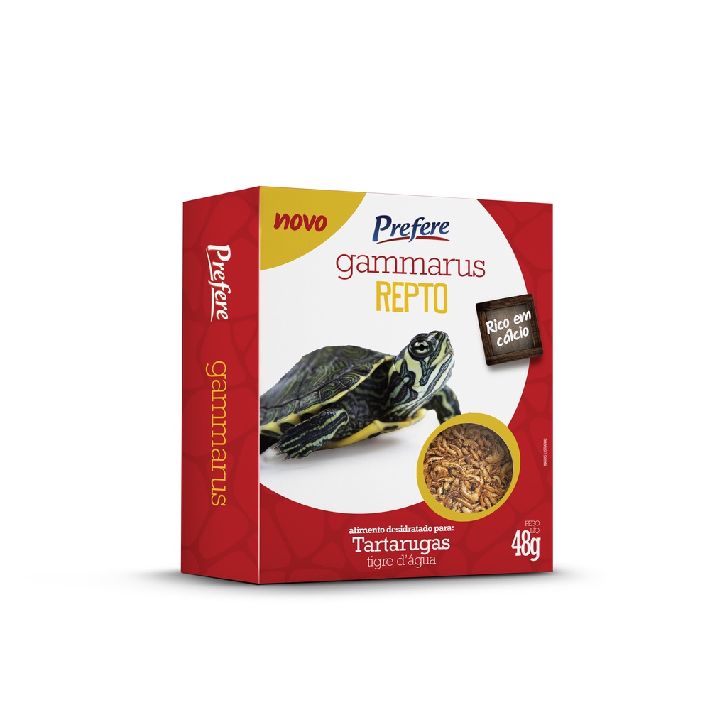 Ração Tartaruga Gammarus Repto Camarão Desidratado 48gr
