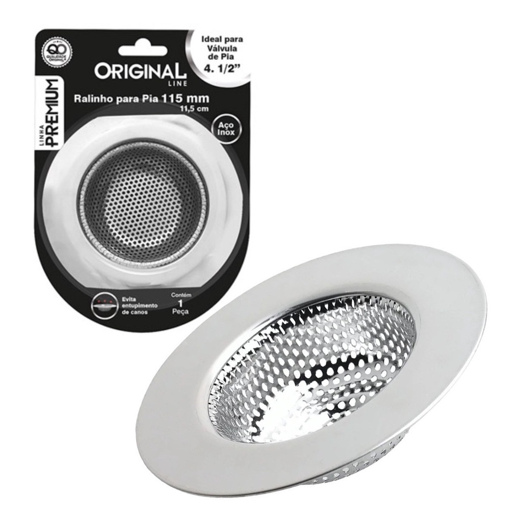 Ralo Protetor De Pia Grande Aço Inox 11,5cm Para Cozinha Tanque Banheiro