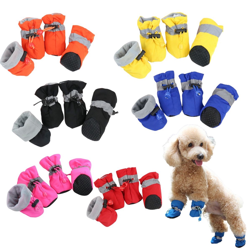 Botinha de Cachorro Bota Pet Tecido Antiderrapante Impermeável Protetor de Pata Patinha Ajustável Refletivo em Oferta na Shopee