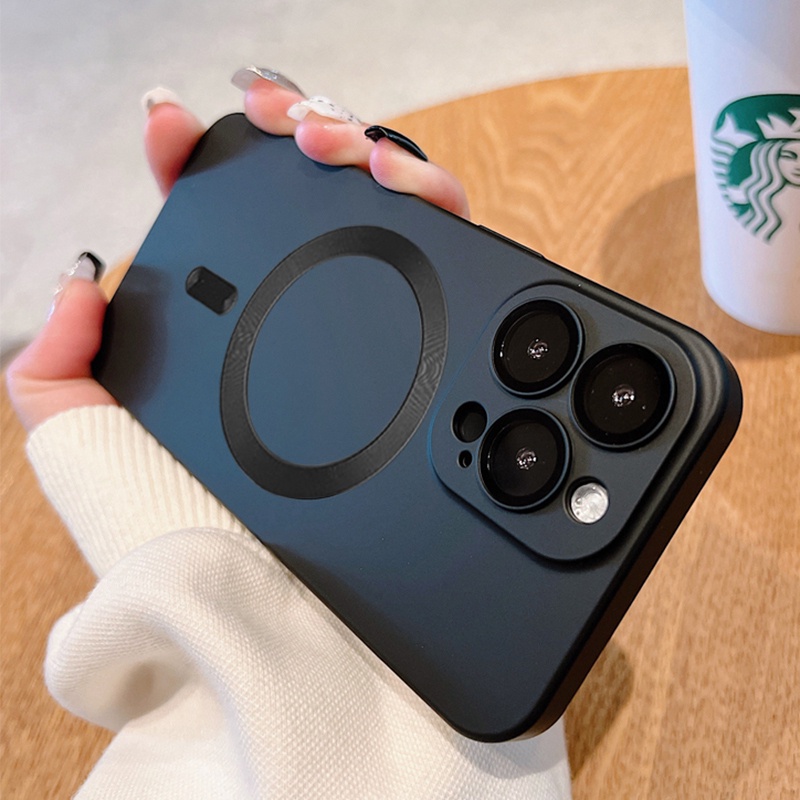 Funda Magnética MagSafe Para IPhone 12-15 Pro Max - TPU Delgado Con Protector De Lente, Carga Inalámbrica
