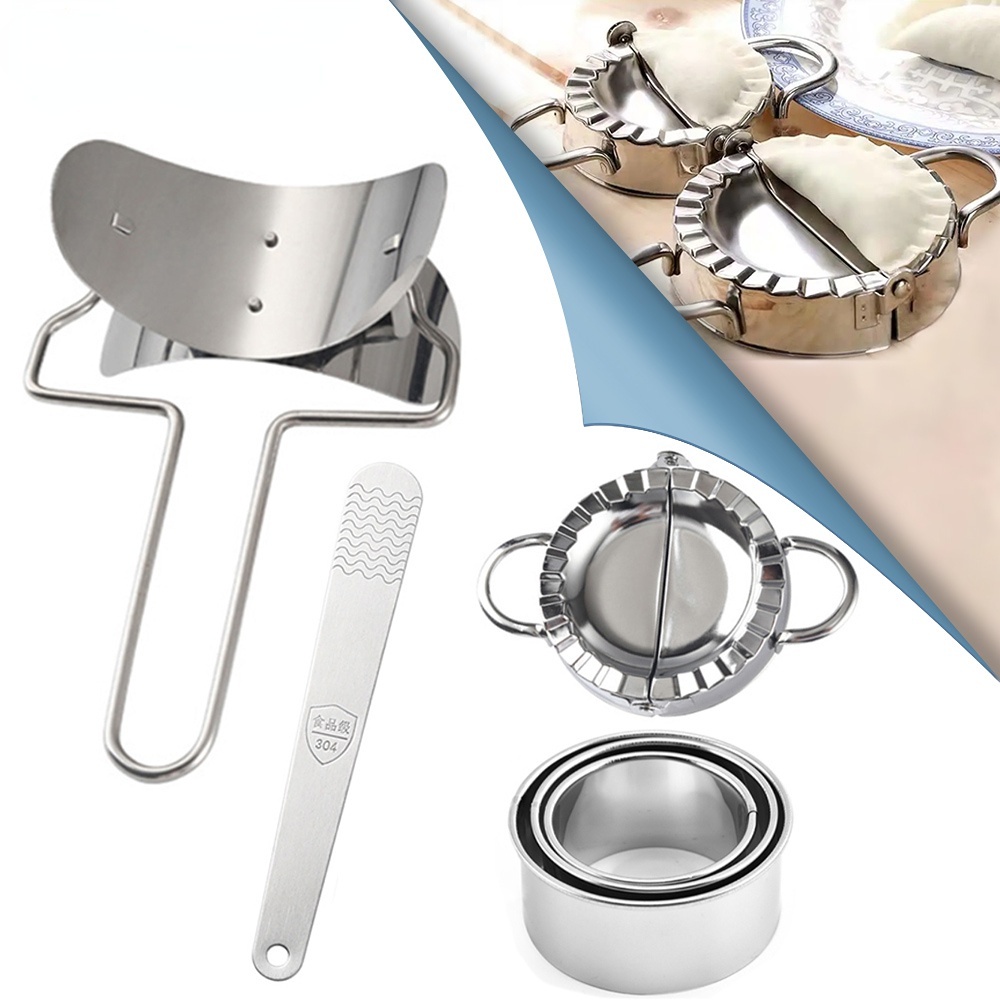 Cortador de Ravioli Conjunto de Fabricante de Bolinho de Aço Inoxidável Cortador de Massa Imprensa Molde DIY Ravioli em Oferta na Shopee