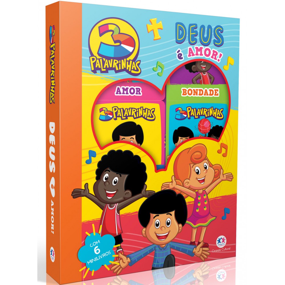 Box com 6 Minilivros 3 Palavrinhas - Deus é amor!