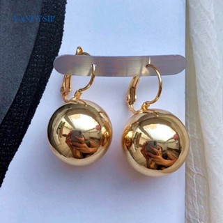 Brinco Em Forma De Bola Lisa Para Mulheres Pandente Branco/Dourado Criativo Feminino Encantador 2023 Novo Quente em Oferta na Shopee
