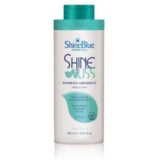 Shampoo Shine Blue Liss Selagem Orgânica Limpeza Suave 450ml em Oferta na Shopee