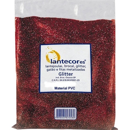 Pacote Glitter / Brocal Vermelho 500g