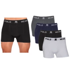 4 Unidades Cuecas Boxer Polo Wear Lisa Microfibra