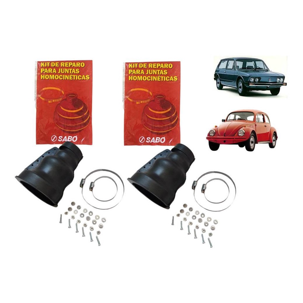 2 Kit Coifa Semi Eixo Sabó Brasilia Fusca 1300 1500 1600 78550 sabo
