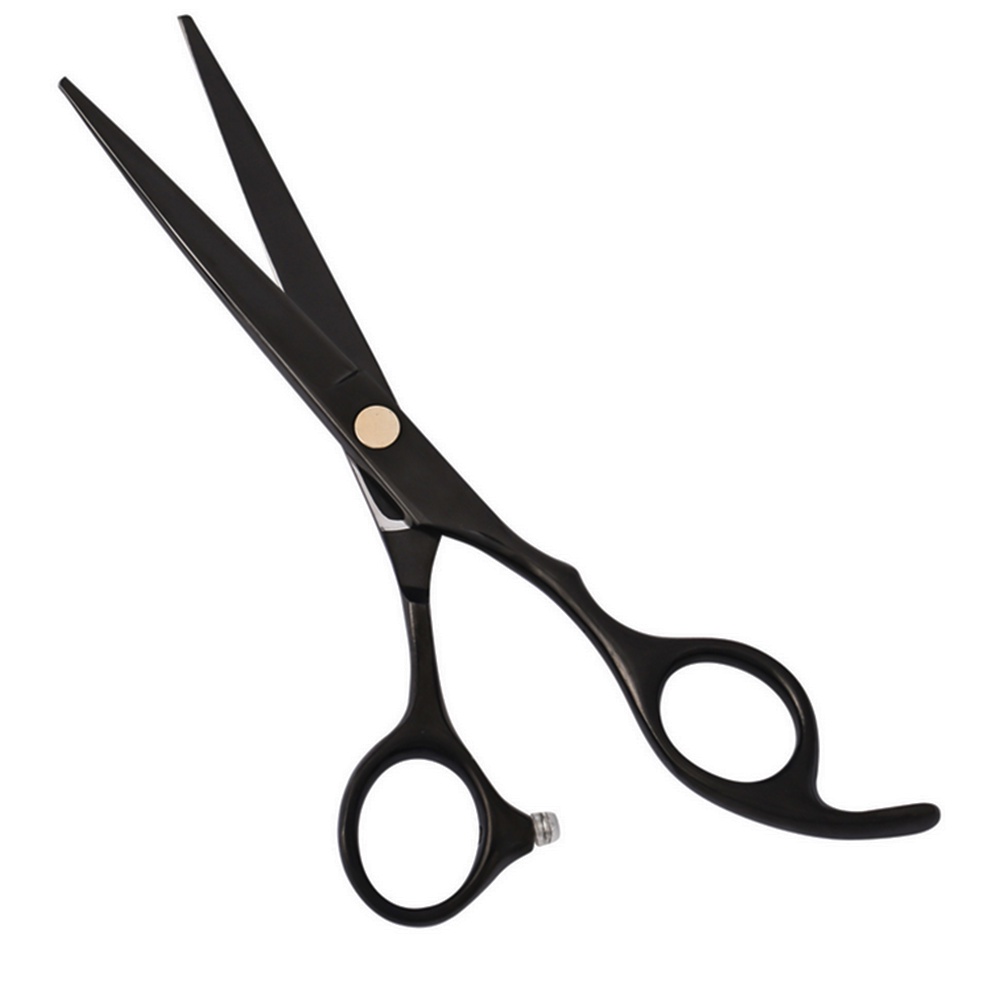 Tesoura De Corte Cabeleireiro Barbeiro 6 Fio Navalha Preto