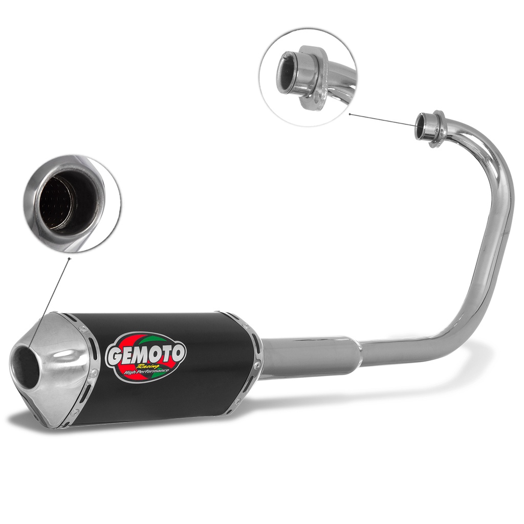 Escapamento Gemoto Racing 3 Trioval [Curva Cromada] Titan 150 / Fan 150 Ks/Es 2009/13 em Oferta na Shopee
