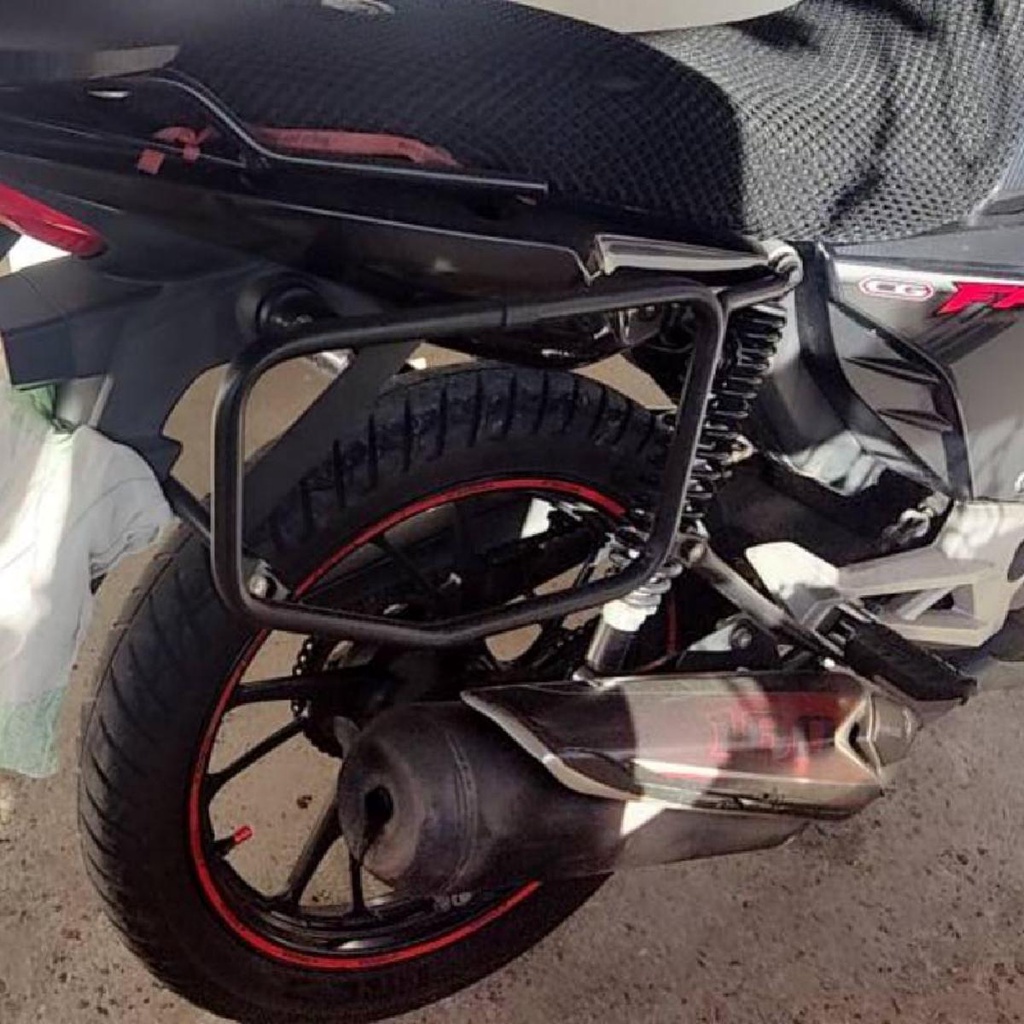 Kit Protetor TITAN FAN START 2025 Carenagem Tanque Motor Mata Cachorro + Afastador Alforges