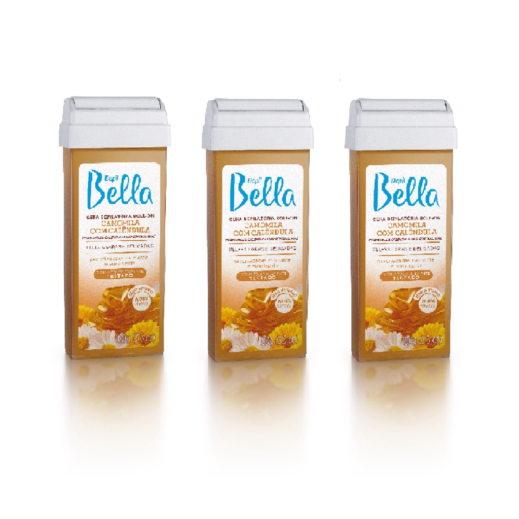 3 Refil Cera Depilatória Camomila com Calêndula 100g - Depil Bella em Oferta na Shopee