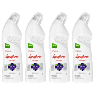 Kit 4 Desinfetante Lysoform Uso Geral Cloro em Gel Original 500ml em Oferta na Shopee