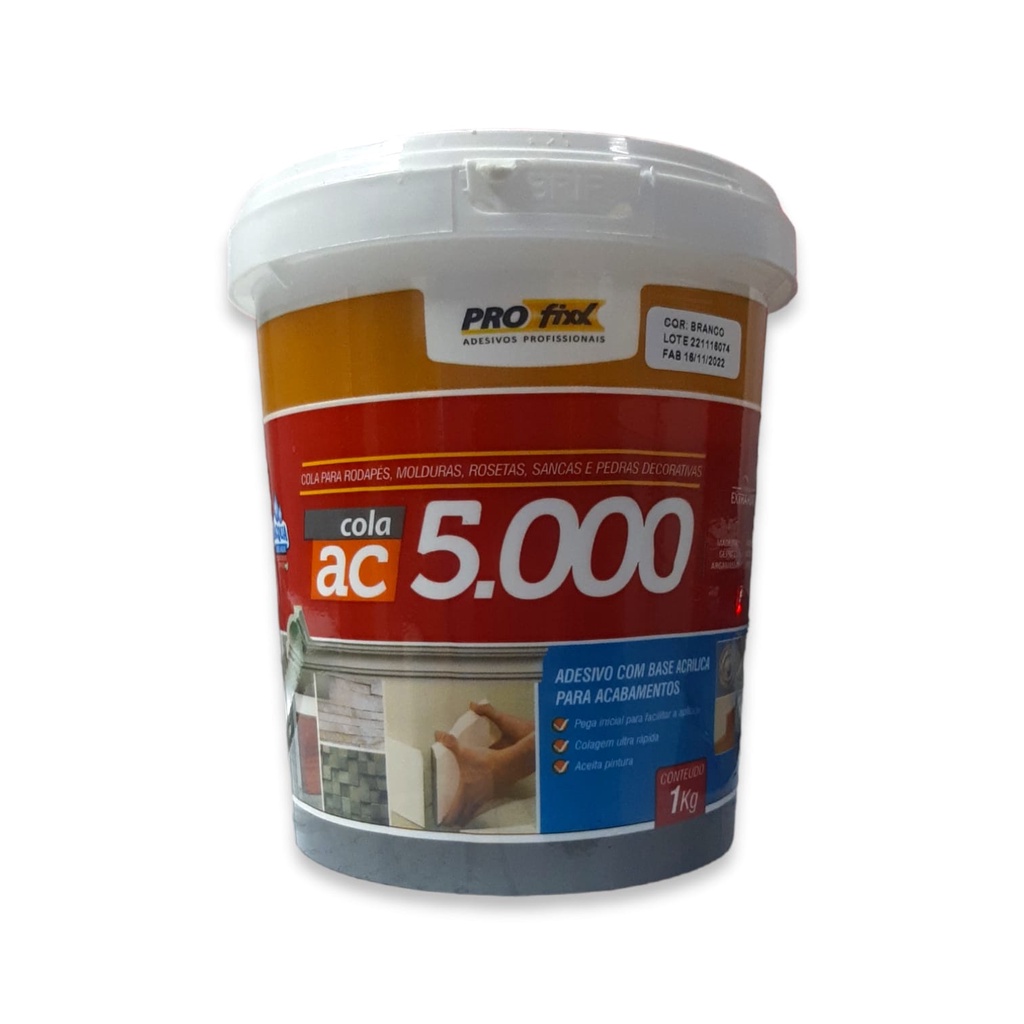 Cola Para molduras e sancas de isopor AC5000 pote 1kg