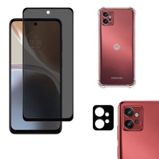 KIT Motorola Moto G32 | Película de Privacidade 3D - Capa Capinha Anti Impacto - Película da Câmera 3D