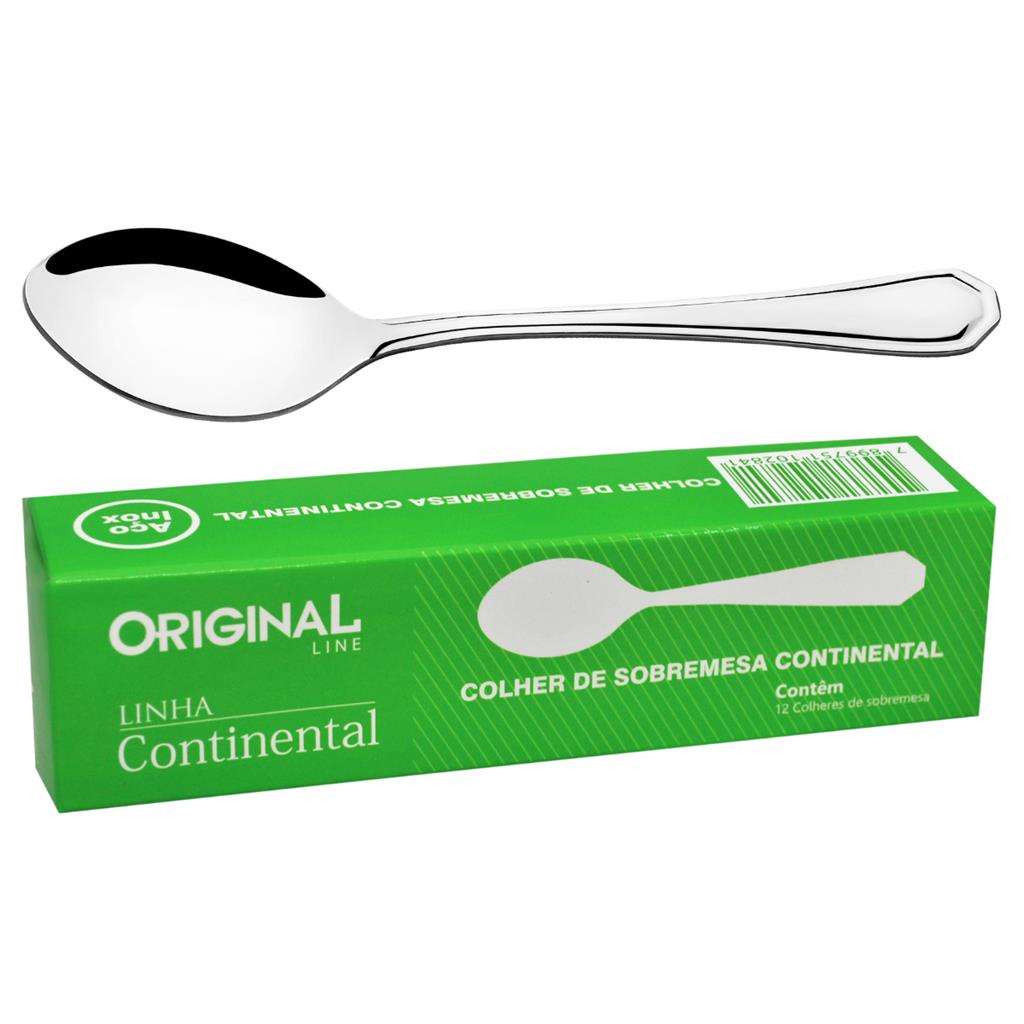 Cj De Colheres Sobremesa Inox 12pcs- Talheres Continental em Oferta na Shopee