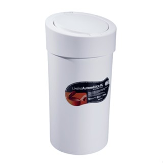 Lixeira Com Tampa Click Coza Press 9 Litros Branco