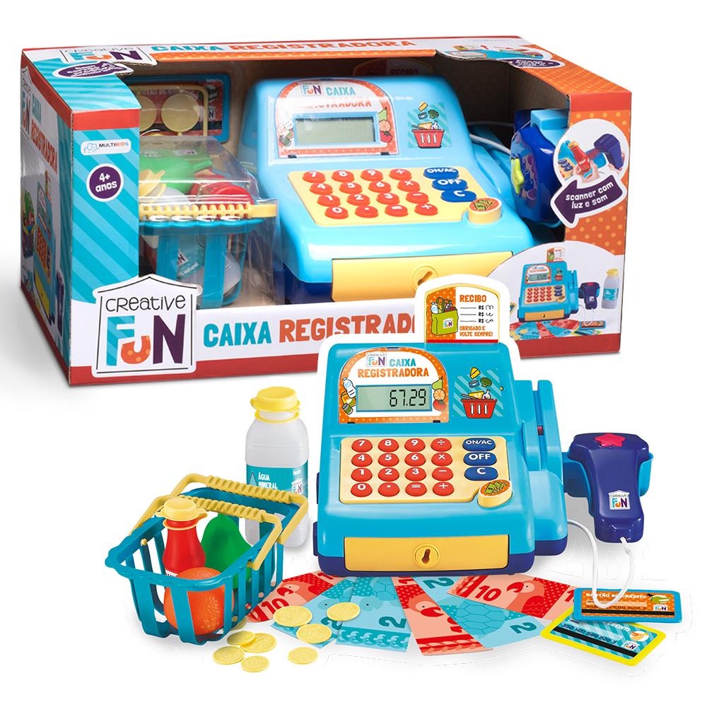 Caixa Registradora Azul Com Luz e Som Creative Fun Multikids - BR386 em Oferta na Shopee