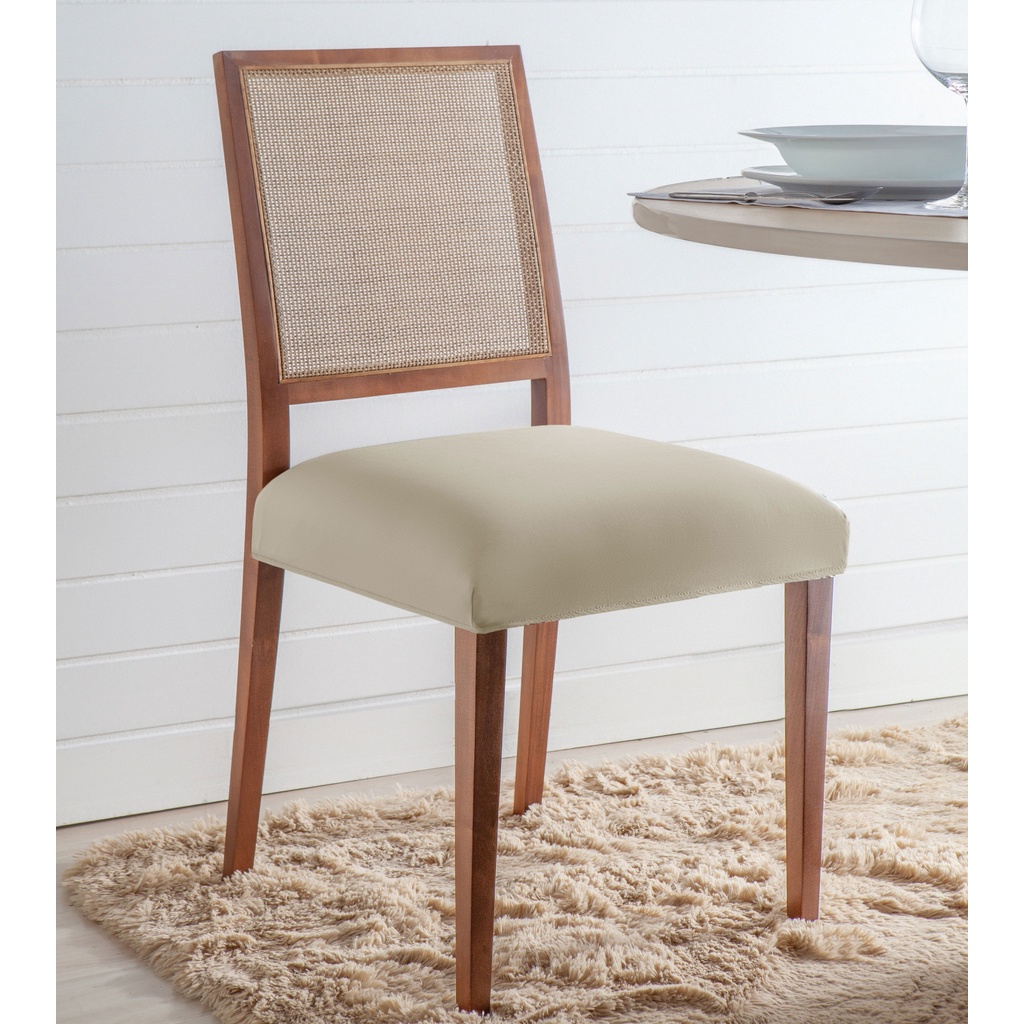 Kit Com 6 Capas Para Assento De Cadeira Jantar Malha Lisa em Oferta na Shopee