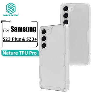 Nillkin Nature Pro Capa Samsung Galaxy S23 Plus Estojo Fino Luxo Flexível TPU Transparente Airbag Anti-Impacto Traseira em Oferta na Shopee