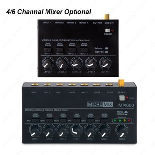 4/6 Channal Mini Misturador De Áudio Estéreo De Baixo Ruído Ue/US Plug Opcional