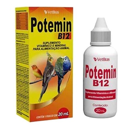 Vítaminas Passaros Aves Geral Potemin B12 20ml