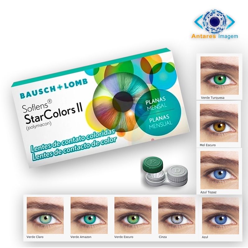 Lente De Contato Bausch + Lomb Star Colors  Colorida SEM GRAU + Estojo