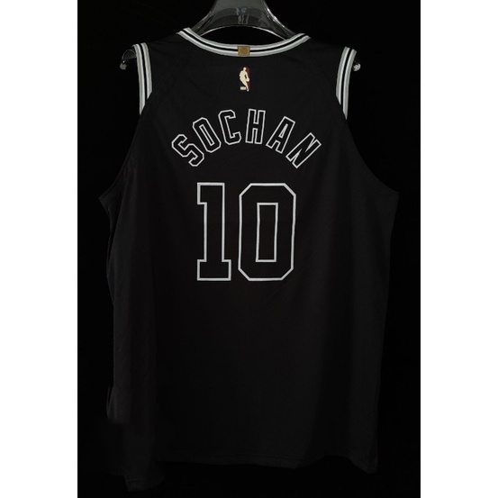 Authentic version 2023 nba San Antonio Spurs No. 10 Sochan black classic basketball jersey