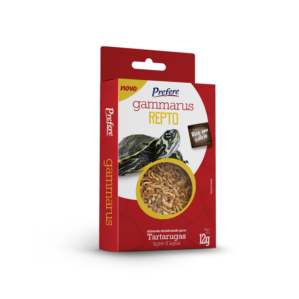 Ração Tartaruga Gammarus Repto Camarão Desidratado 12gr