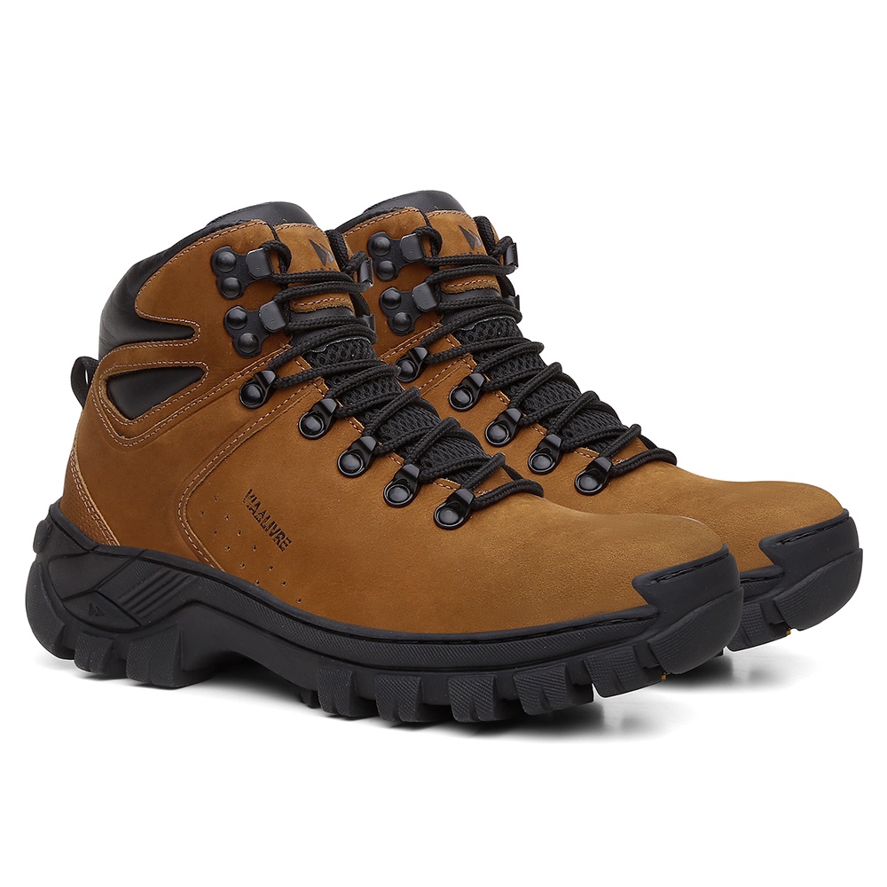 Coturno Masculino Bota Arizona de Couro Premium Cor Mostarda