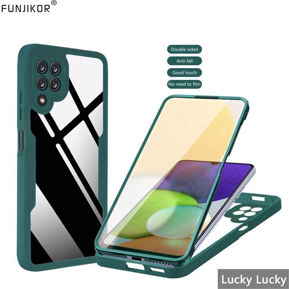 Capinha Samsung M53 M33 M52 M32 M22 M12 Estojo Protetor De Tela Embutida Transparente 360 Para Serviço Pesado em Oferta na Shopee