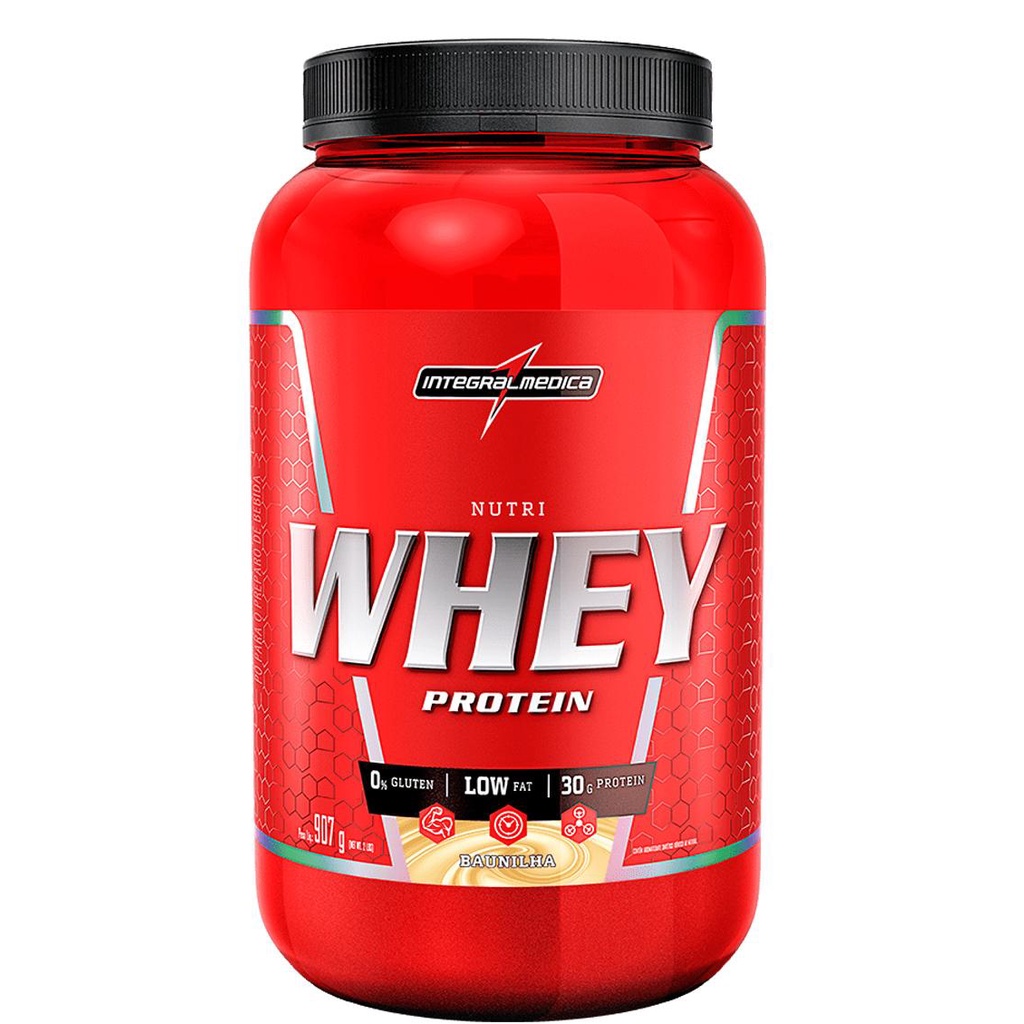 Suplemento em Pó Nutri whey Protein Para Ganho de Peso Baunilha 900g Pote - Integralmedica