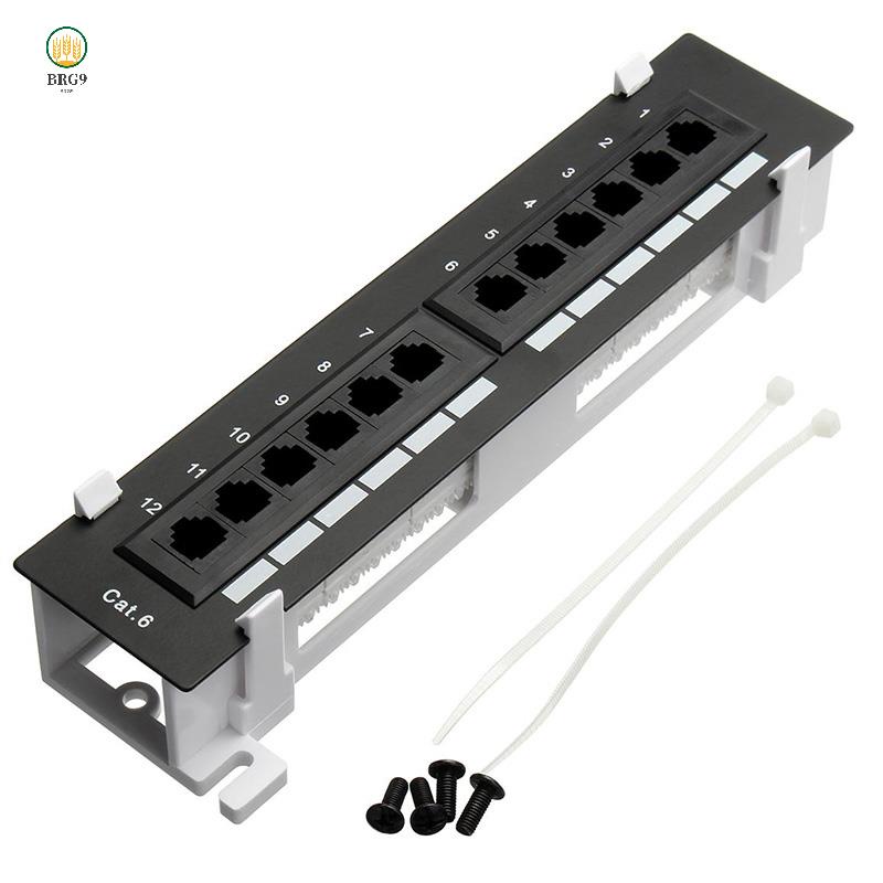 Kit De Ferramentas De Rede 12 Portas CAT6 Patch Panel RJ45 Rack De Montagem Em Parede Com Suporte Superfície BRG9