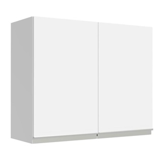 Armário de Cozinha Aéreo 80 cm 2 Portas Branco Glamy Madesa em Oferta na Shopee