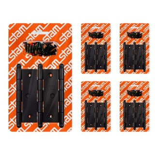 Kit 15 Dobradiças Porta de Madeira Stam Pretas com Parafusos