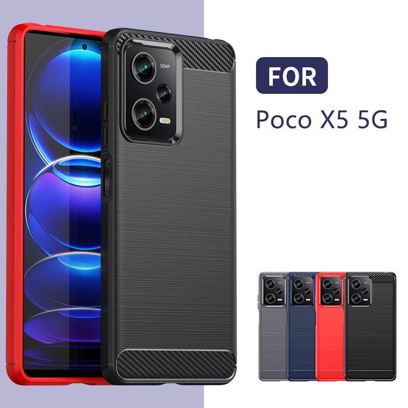 Capa Para Xiaomi Poco X5 5G Pro 5G X4 X3 GT M5s M5 M3 M4 X4 Amortecedor De Fibra De Carbono Flexível TPU