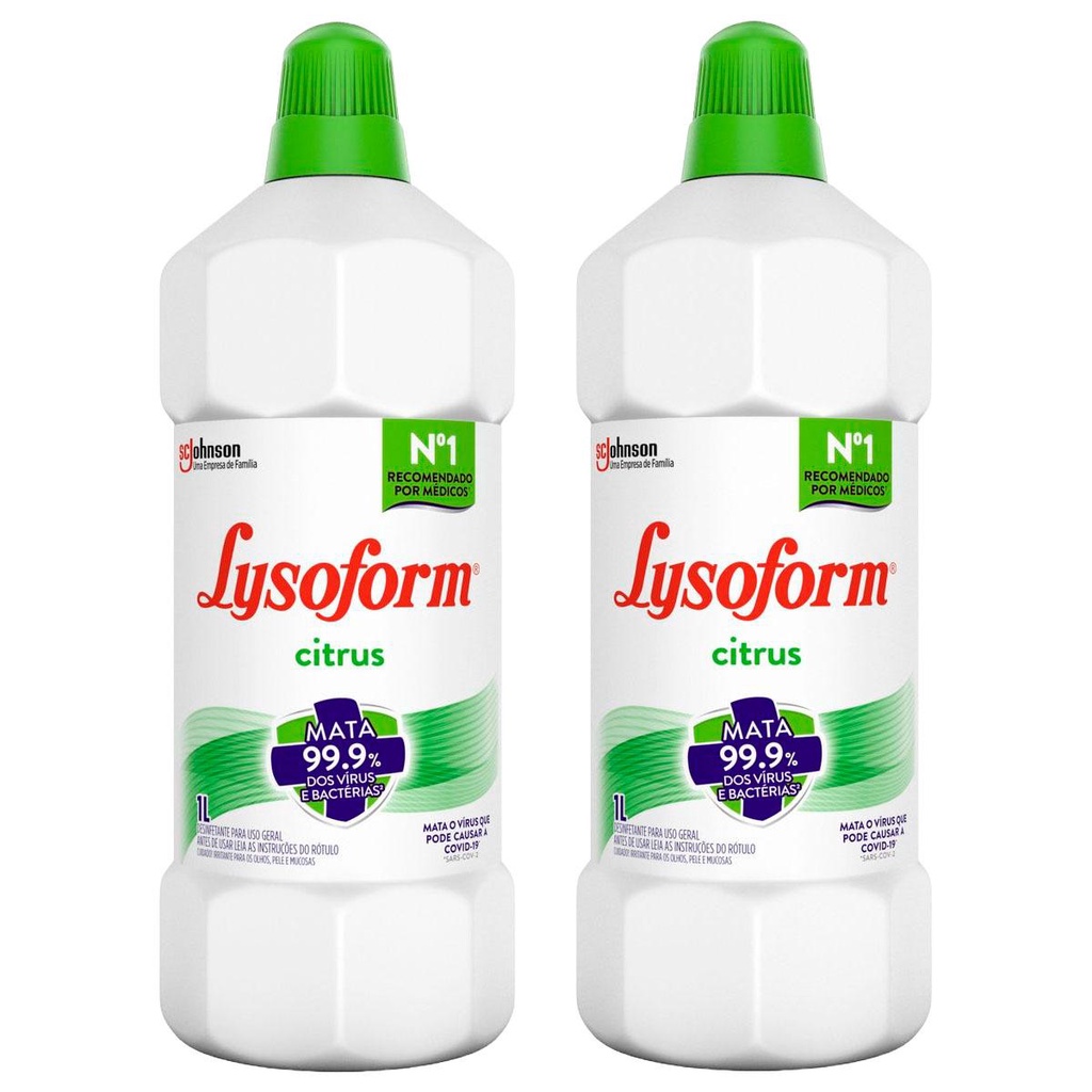 Kit 2 Desinfetante Lysoform Uso Geral Citrus 1l em Oferta na Shopee