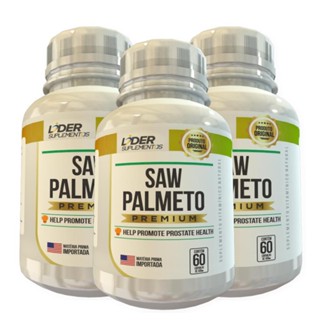 Saw Palmetto Caps 500Mg 60 Cápsulas Kit Com 3 Potes contra queda do cabelo e prostata aumentada