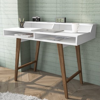 Escrivaninha 110cm 2 Nichos Retrô Hannover Politorno
