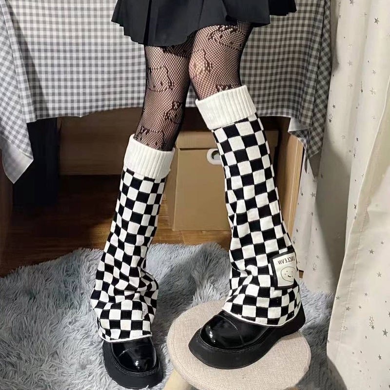 Doce Y2k Cor Sólida Elástico Polainas Botas De Malha Capa Jk Uniforme Meias Longas Harajuku Grunge Joelho Bota Alta Legg