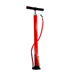 Bomba De Ar Manual Encher Pneu Bicicleta Bike Boias Tipo T Para Inflar Vermelho Sem Manômetro 48cm