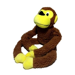 Macaco de Pelúcia Brinquedo de Cachorro Mordedor Interativo Pet c/ Apito Som Bichinho Grande Bordado