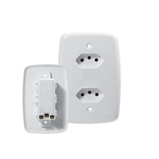 Tomada dupla linha facil 20A Pluzie Ideale