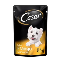 Ração Úmida Cesar Sachê Cães Adultos Frango Marinado ao Molho 85g